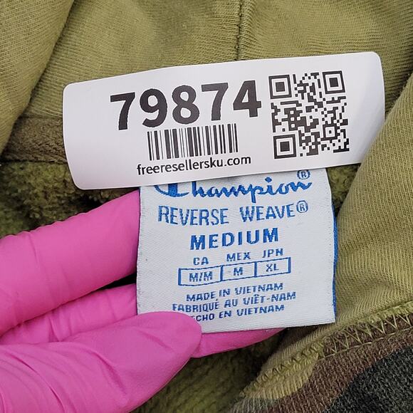 Vintage Y2K Champion Camo Hoodie Medium 20x26 Reverse-Weave - Picture 5 of 11